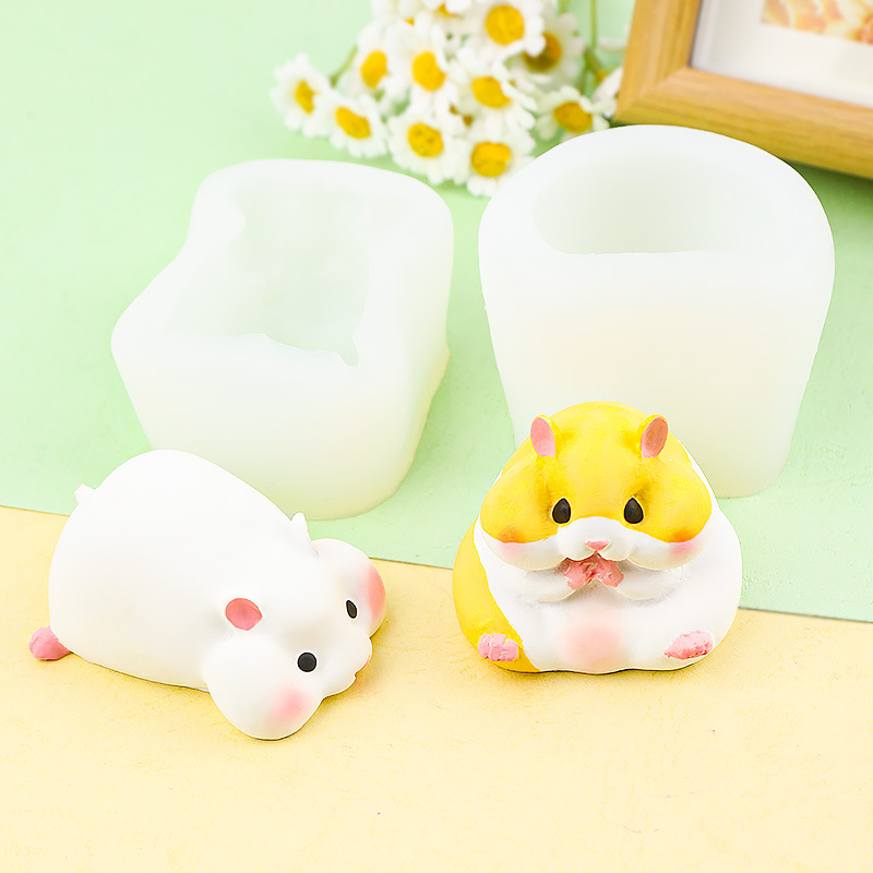 Candle Mold Silicone - DIY Cute Hamster Mold Chocolate Pudding