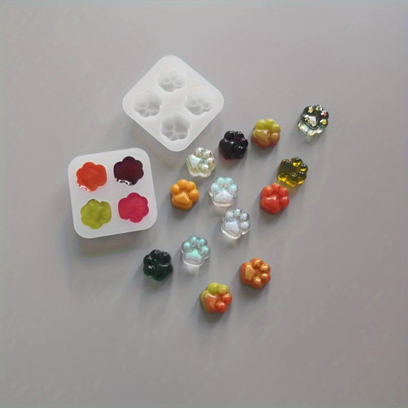 Candle Making Things - 1Cat Paw Pattern Silicone Mold Set-4A