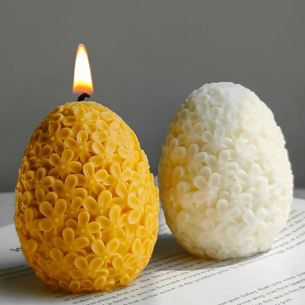 Candle Mold Silicone - 2pc Egg Flower Ball Candle Mold