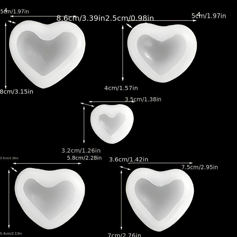 5pcs Heart-Shaped Gypsum Candl - Candle Mold Silicone recension och pris