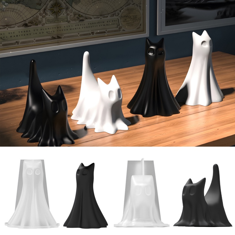 Ghost Cat Halloween Desktop Or - Candle Making Things recension och pris