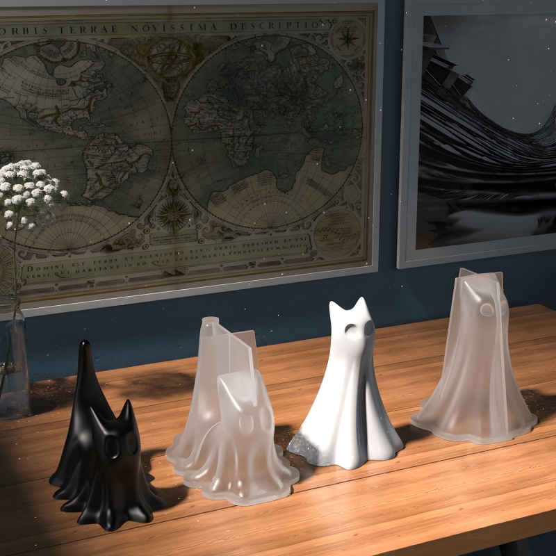 Ghost Cat Halloween Desktop Or - Candle Making Things recension och pris