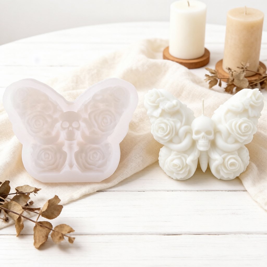 3D Skull Rose Hand Candle Sili - Candle Mold Silicone recension och pris