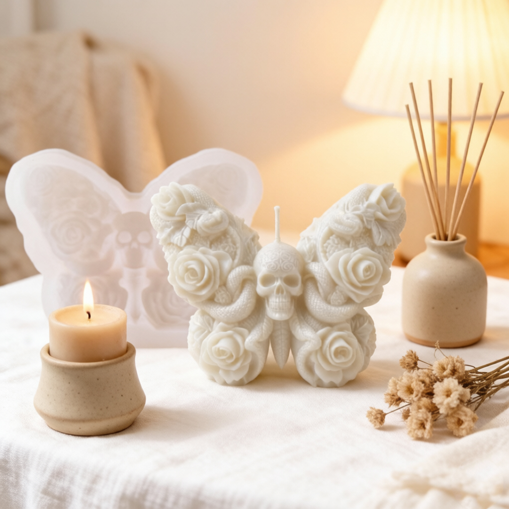 3D Skull Rose Hand Candle Sili - Candle Mold Silicone recension och pris