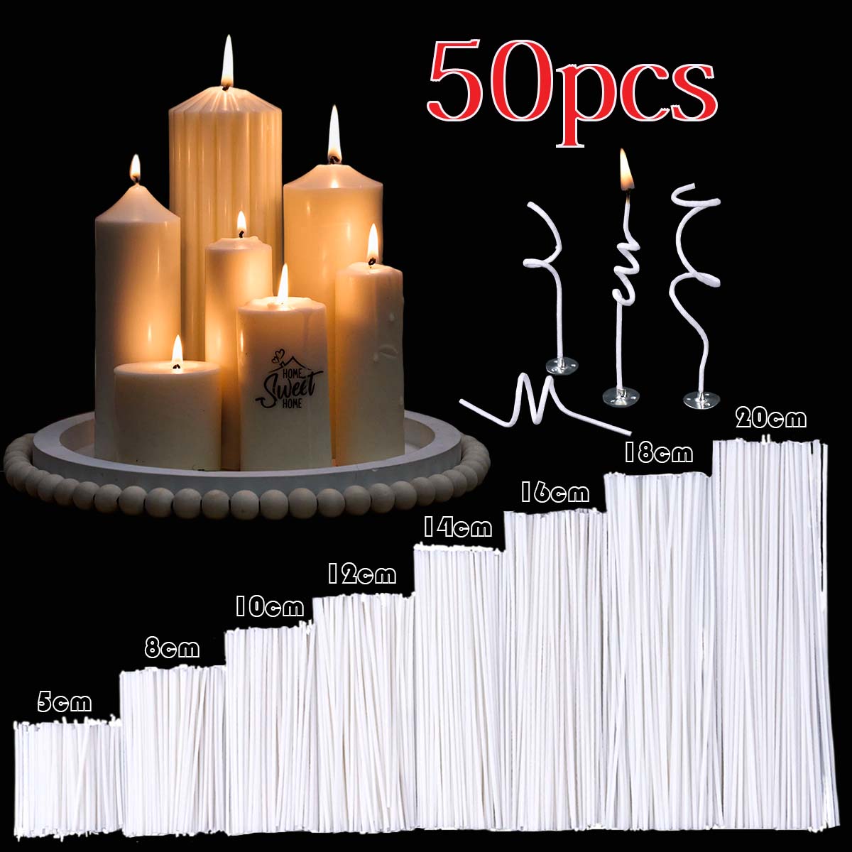 50Pcs 5-20Cm Candle Wicks Waxe - Candle Making Instructions recension och pris