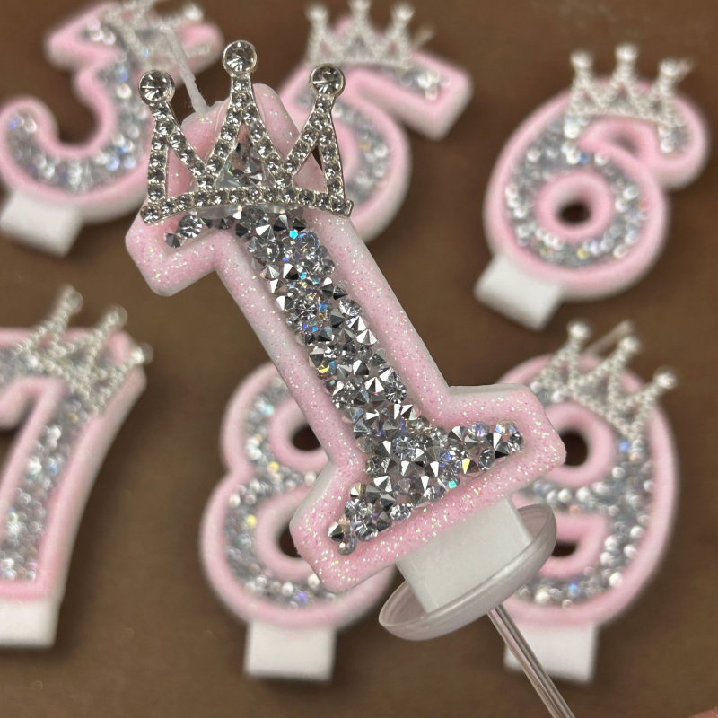 Digital Candles 0-9 Pink Silve - Candle Making Things recension och pris