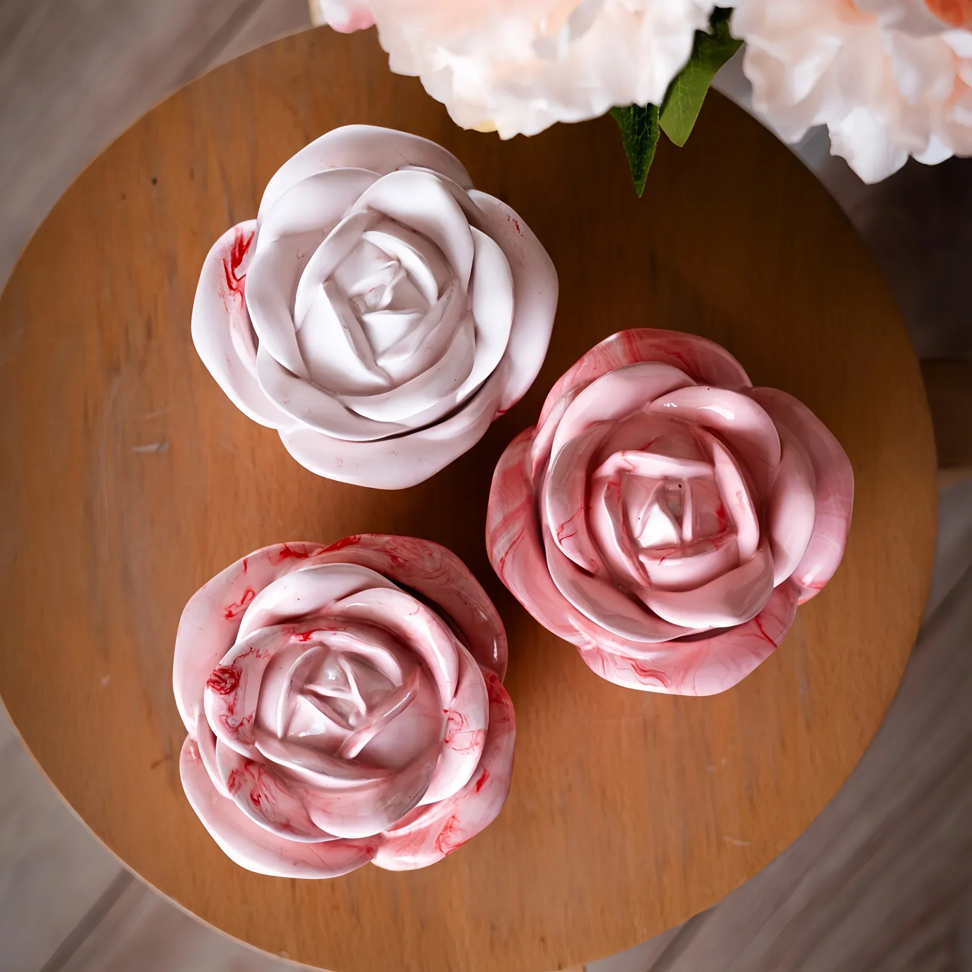 2-Piece Set Rose Shaped Silico - Candle Mold Silicone recension och pris