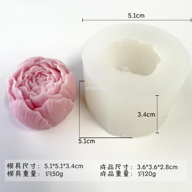 3D Peony Flower Silicone Mold  - Candle Making Supplies Wholesale recension och pris