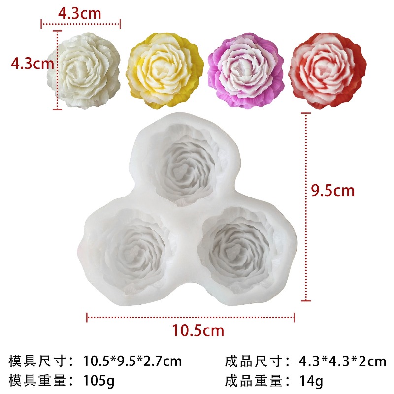 3pcs/set Peony Flower Candle S - Candle Making Supplies Wholesale recension och pris